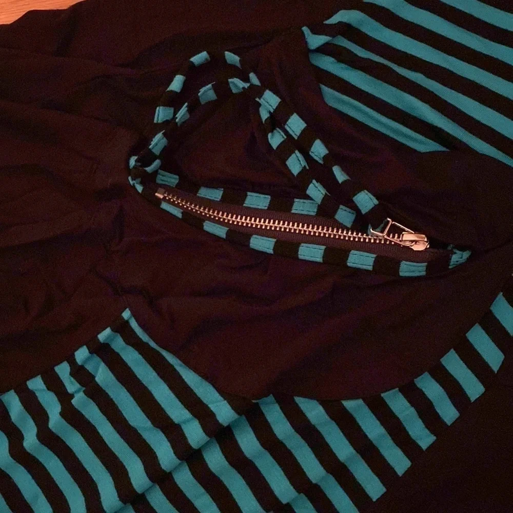 Inside Out Modal Sleeveless Asymmetric Hem Tunic Dress Art To Wear Zip Pocket S - Picture 5 of 8